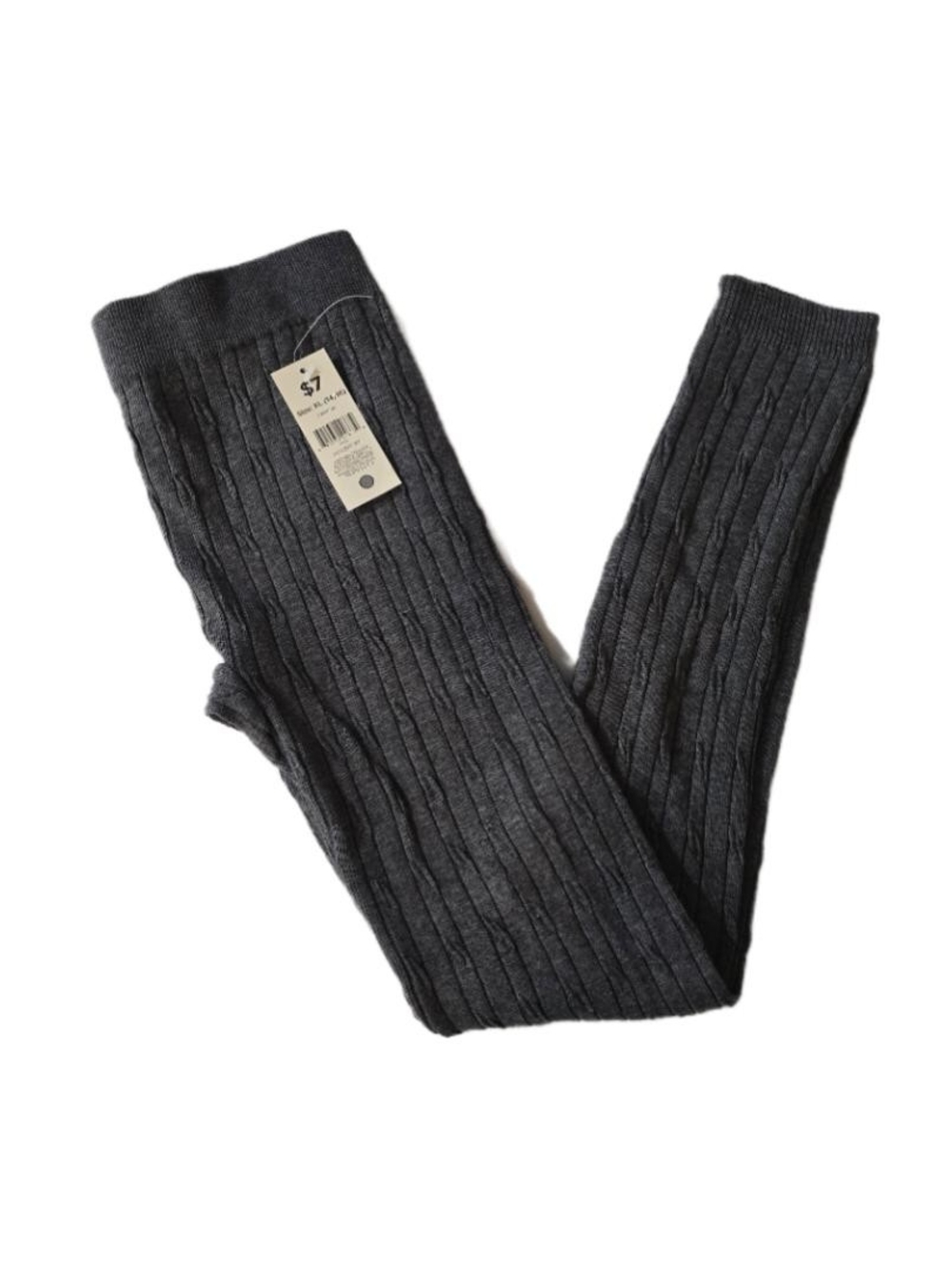 Bobbie Brooks Kids Cable Knit Leggings - Charcoal Gray Size 14